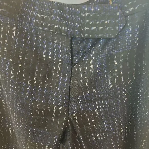 Femme d’armes Size 2 Ankle Zip Dress Trouser Blue Black Geo Print Office Casual